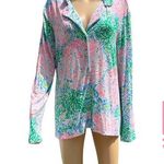 Lilly Pulitzer PJ Sleepwear Knit Button Up Top Multicolor Stargazer Size xLarge Photo 1
