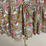 Sapphire Tunic Top Beaded Floral Pakistan Gray Long Sleeve Drawstring Cotton Med Photo 9