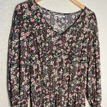 O'Neill O’Neill Floral Dresss Smocked Waist Long Sleeve Large Casual Boho Vacation Beach Photo 2