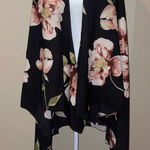 ZARA Floral Black Kimono Wrap Photo 0
