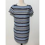 Vilagallo Striped Dress Size 40 Blue White Short Sleeve Cotton Blend US‎ 8 Photo 13