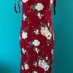 Reformation  Jade Midi Dress in Justine Red Scoop Back Tie Straps Size S Photo 0