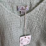 Poof New York  Shirt Womens Sz M Mint Green Cottage Ruffle Eyelet Top Blouse Photo 3