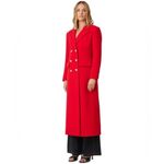 Elliatt  Vibrant Red Long Coat Double breasted gold buttons NWOT quiet luxury Photo 5