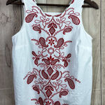 Maison Jules  White Tank Top with Red Embroidery Photo 0