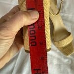 J. McLaughlin "Esme" Tan Raffia Block Heel Sandals Size 11 Classic Wedding Guest Photo 1