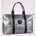 Pajar Canada Quilted Metallic Silver Tote Bag Travel Weekender Photo 0
