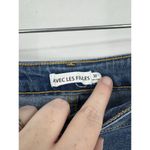 Avec Les Filles  High Rise‎ Straight Jeans Size 30 Distressed Cropped Blue Denim Photo 4