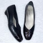 ROS HOMMERSON H36070 Womens Black Leather Snakeskin Wedge Dress Mules Shoes 7.5M Size 7.5 Photo 0