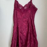 Victoria's Secret Vintage  Burgundy Satin Lace Slip Lingerie, Size Petite Small Photo 1