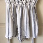 Lulus gray and white stripe romper Photo 3