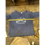 Sundance Thermal Long Sleeve T Shirt Graphic V Neck Waffle Knit Size XL Blue Photo 6