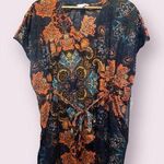 H&M Belted T-shirt Tunic in Fall Floral Print- size small Photo 0