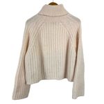 ZARA Cream Light Pink Wool Alpaca Blend Ribbed Knit Turtleneck Sweater Medium Photo 10