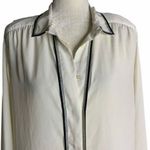 Buttons Vintage Alfred Dunner Silky Dress Shirt 16 Cream Hidden  Long Sleeves Photo 1