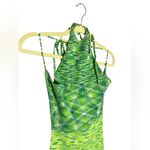 Future Collective With Alani Noelle Midi Halter Tie Neck Knit Sweater Dress XS Green Photo 5