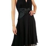 Tadashi Shoji  100% Silk A-Line Little Pleated Accents Halter Neck Dress Sz 4 Photo 0