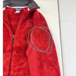 Patagonia Red Fuzzy Fleece Jacket Full Zip Soft Comfy Cozy Women's Layering M Photo 4
