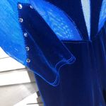 Vintage 90s Velvet Mesh Jumpsuit Blue XS Photo 8