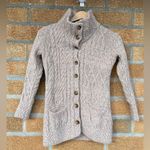Aran Woollen Mills Super Soft Merino Oatmeal Cardigan XS Tan Photo 1
