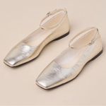 Vagabond  Gold Metallic Square Toe Leather
Ankle Flats/Shoes(Size 7) Photo 1