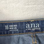 a.n.a . Sz 16 High Rise Wide Leg Jeans Released Frayed Hem Women’s Blue Stretch Photo 6