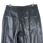 ZARA Faux Leather Pants Womens 10 Black Straight Leg High Rise Crop Minimalist Photo 3