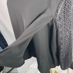 Skies Are Blue  Black Blouse XLP Lace Crochet Sleeve‎ Back Detail Classic Career Photo 8