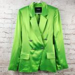 Retrofête Retrofete Saige Double Breasted Blazer in Lime Punch Green Size XS NWT Satin Photo 2