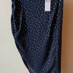BCBGeneration  Zipper Iridescent Polka Dot Ruched Skirt in Navy Blue Size 2 Photo 0
