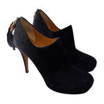Gucci  Betty Black Suede Bamboo Tassel Platform‎ Ankle Booties Sz 37.5 Photo 0