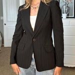 Anne Klein Gorgeous black with brown / red hues pinstripe blazer Photo 0