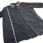 Club Monaco Beaded Collar  Womens Blouse S/P Black Long Sleeve Button-Up Shirt Photo 6