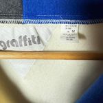 American Vintage Graffiti Vintage 80s Colorblock Fleece Pullover Women's M Cream Blue Gray Retro Photo 2