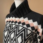 SO  | Black Argyle Turtleneck Knit Sweater Sz L Photo 1
