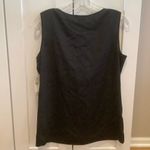 Lord and Taylor sleeveless ruffled front round neck black blouse tank top size 8 Photo 2