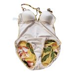 Kona Sol  Women's Tortoise Ring High Coverage Swimsuit Yellow Floral Size M Photo 7