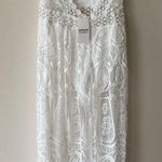 OverMal Women’s Open Back V Neck Sleeveless Maxi Beach Lace Dress Size M. White Size M Photo 0