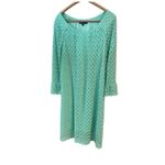 J. McLaughlin Chris Mclaughlin Green/ Blue Embroidered Lace Short-Knee Length Dress Size 18 Photo 1