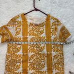 All Row Yellow Embroidered Short Sleeve Mini Shift Dress Size S Photo 10