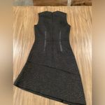 Carven black asymmetrical jaquered black sleeveless Shift Cocktail mini Dress 34 Size 4 Photo 9