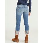 Driftwood Embroidered Colette Jeans Medium Wash Size 25W 26L NWT Floral Cuffed Photo 7