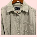 Cute Vintage 80’s soft green pink plaid normcore button front short sleeve shirt Size 1X Photo 0