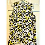 Nine West  sleeveless top - black white/gray yellow - size large - v neck Photo 0