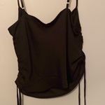 Glam Black Scrunched Side Tank Top/Crop Top Photo 4