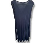 Maternal America Navy Blue Faux Wrap Midi Dress Photo 3