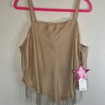 Lily White NWT  Satin Bedazzled Fringe Crop Top sz 3X Photo 0