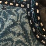 Icelandic Design Scandinavian Wool Cardigan Sweater S Blue Silver Clasps Fall Photo 8