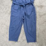 Old Navy Shortsleeve Crop Tie-Belt Utility Non-Stretch Jean Jumpsuit Seaborne 3X Photo 5