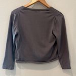 Boden Gray Tie Front Crop Sweater 3/4 Sleeve Size 6 Photo 6